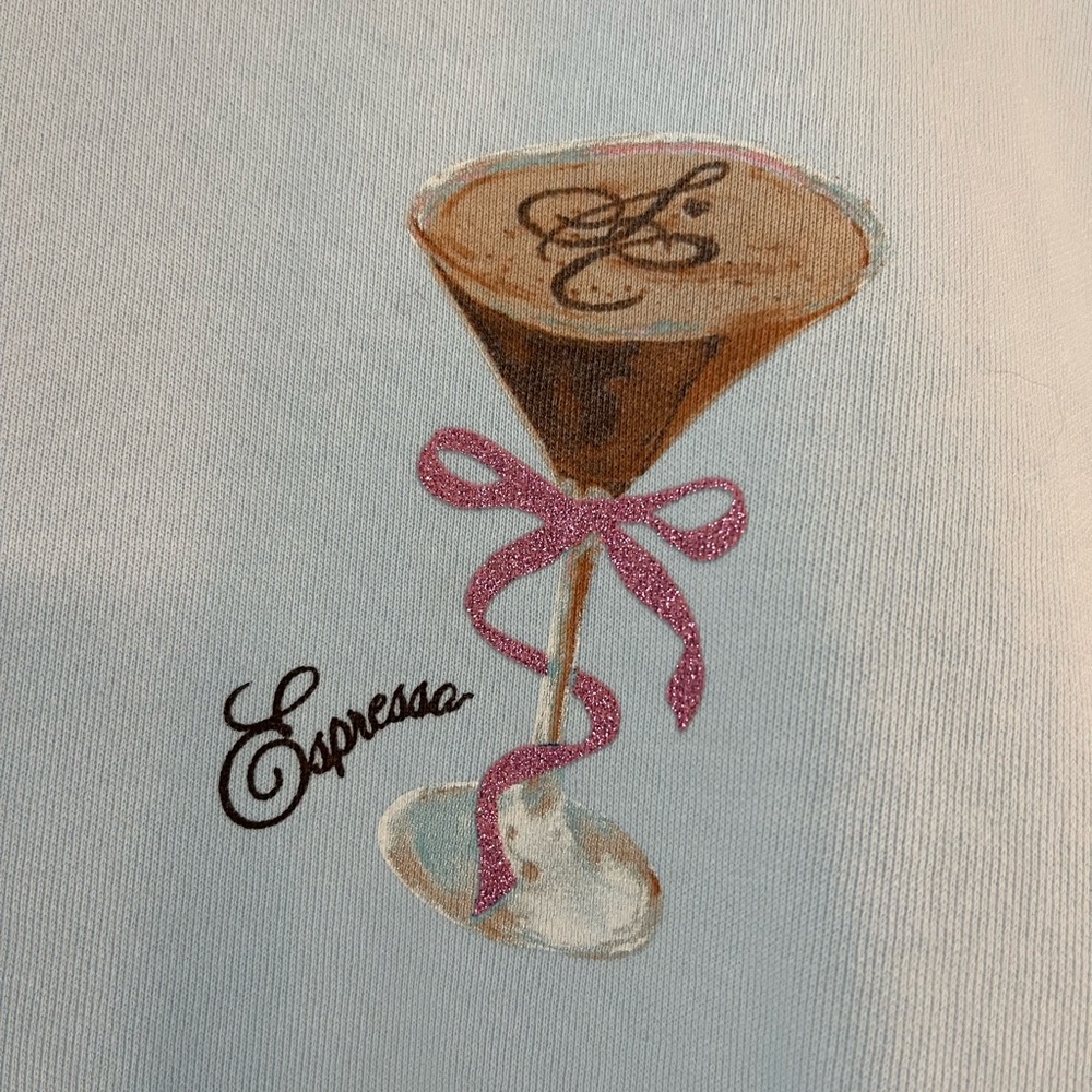 Espresso Sabrina Carpenter blue crewneck
